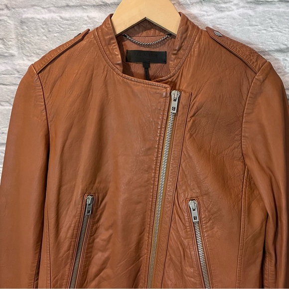Rag & Bone Size 4 - Lyon Moto Lamb Leather Jacket - Camel MSRP $1,295 - Picture 7 of 16